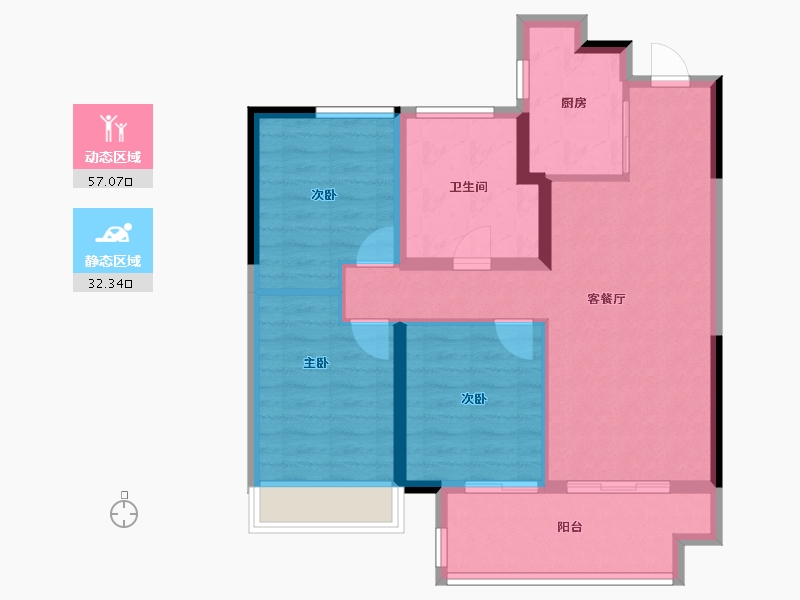 河南省-郑州市-星联·花溪府-80.00-户型库-动静分区