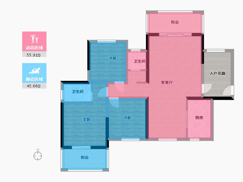 湖南省-益阳市-鸿雁华府-116.00-户型库-动静分区