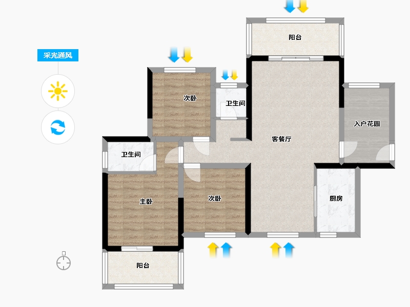 湖南省-益阳市-鸿雁华府-116.00-户型库-采光通风