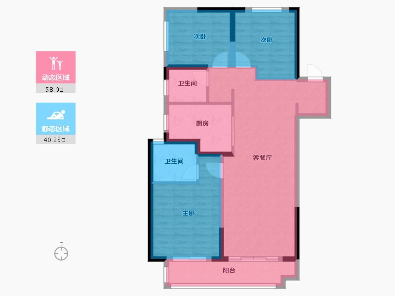 河南省-郑州市-绿都·青云叙-88.01-户型库-动静分区