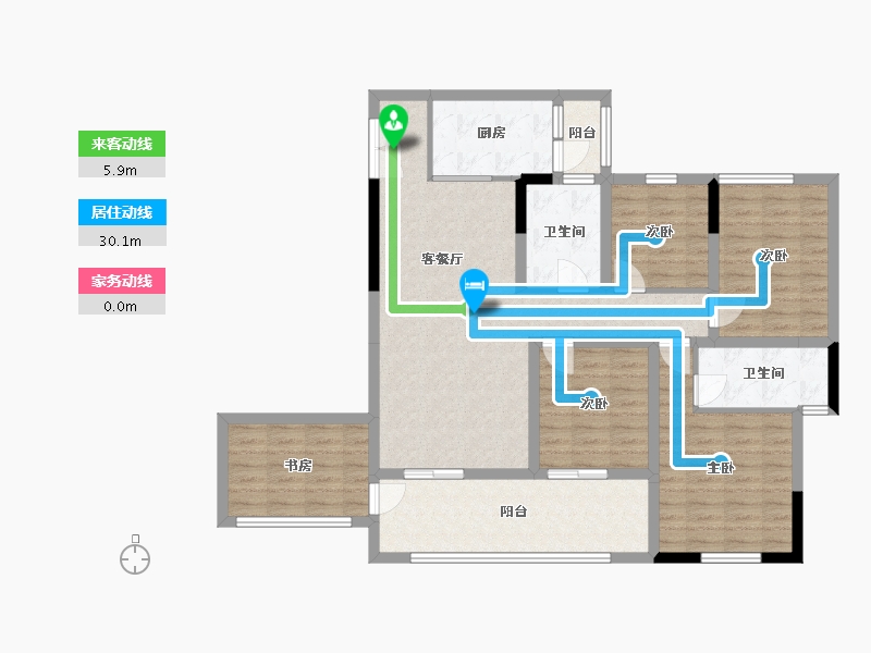 四川省-绵阳市-梓都国宾壹号-112.00-户型库-动静线