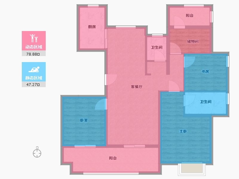 安徽省-滁州市-碧桂园-113.64-户型库-动静分区