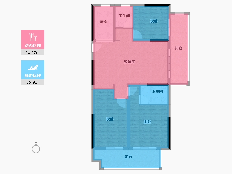 河南省-郑州市-星联·花溪府-96.00-户型库-动静分区