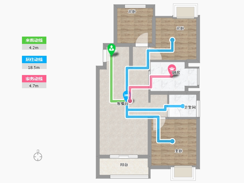 江苏省-苏州市-保利湖畔云上​-69.97-户型库-动静线