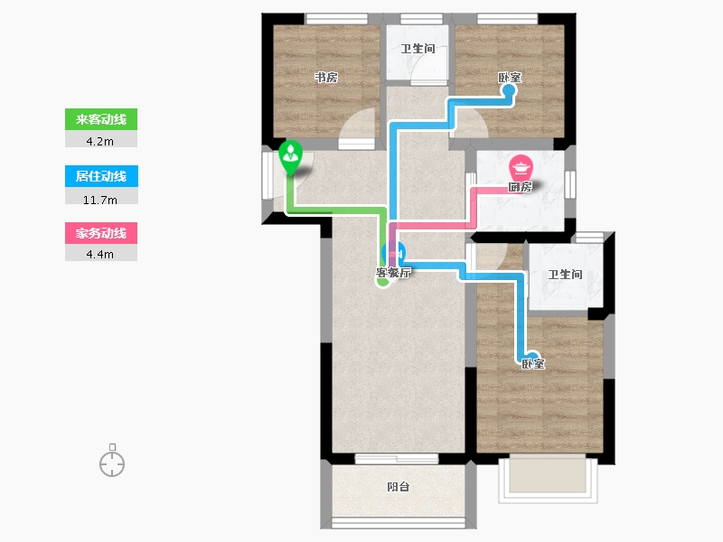 河南省-郑州市-中原华侨城-55.44-户型库-动静线