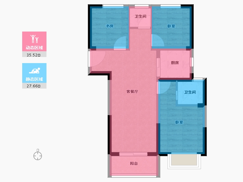 河南省-郑州市-中原华侨城-55.44-户型库-动静分区