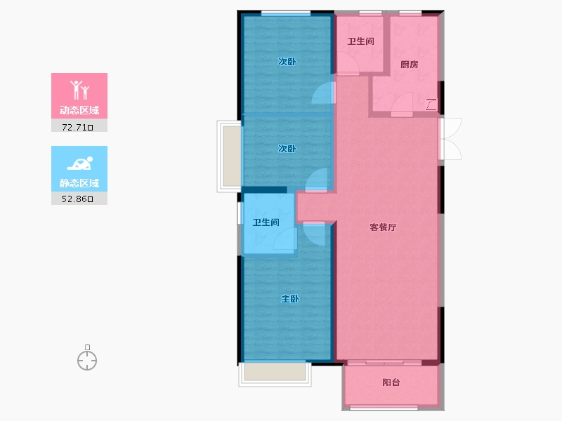 河南省-郑州市-富田城九鼎公馆-114.00-户型库-动静分区