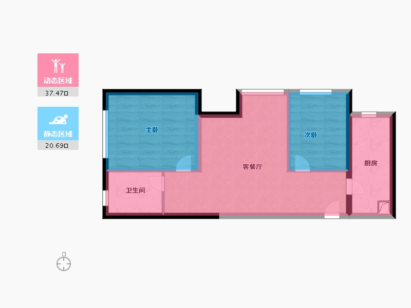 河南省-郑州市-升龙·栖樾府-51.40-户型库-动静分区