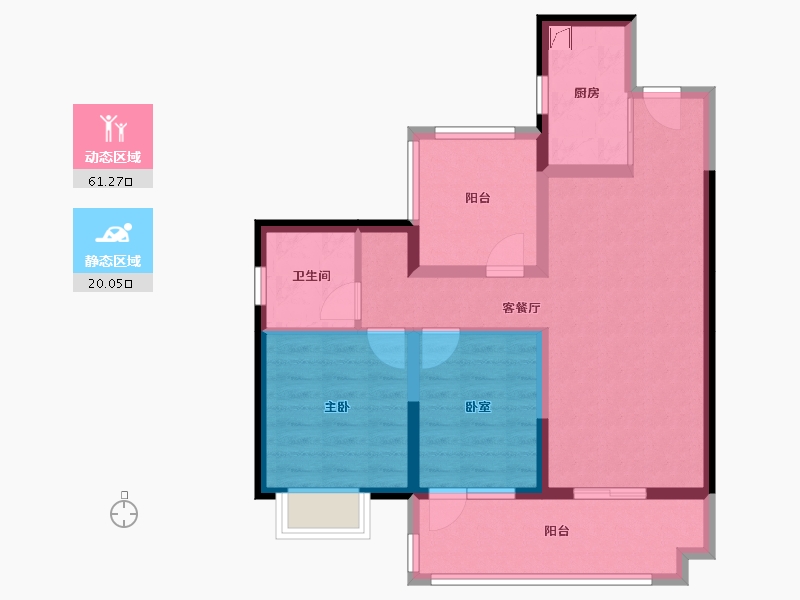 广东省-深圳市-碧桂园十里银滩维港湾-71.44-户型库-动静分区