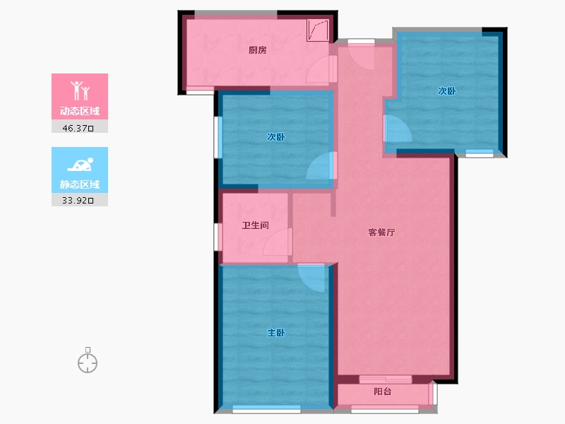 河南省-郑州市-裕华会园-70.40-户型库-动静分区