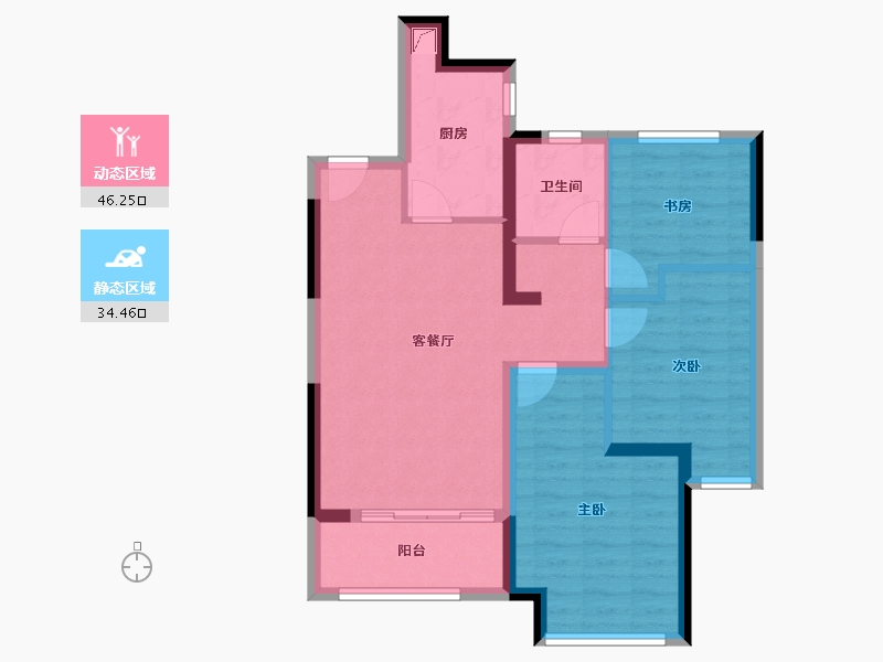 河南省-郑州市-远洋臻园-71.49-户型库-动静分区