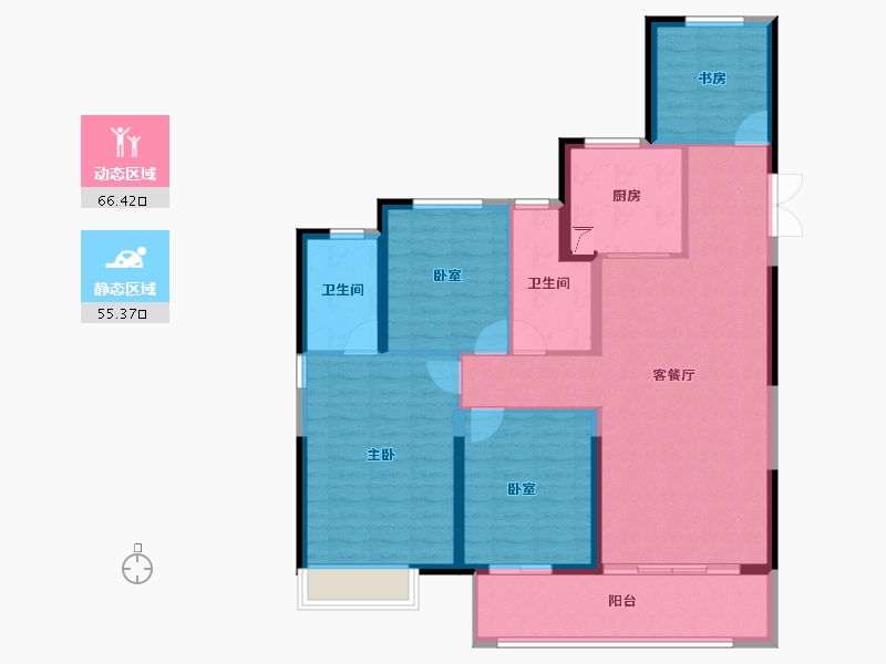 河南省-郑州市-富田城·九鼎华府-110.01-户型库-动静分区