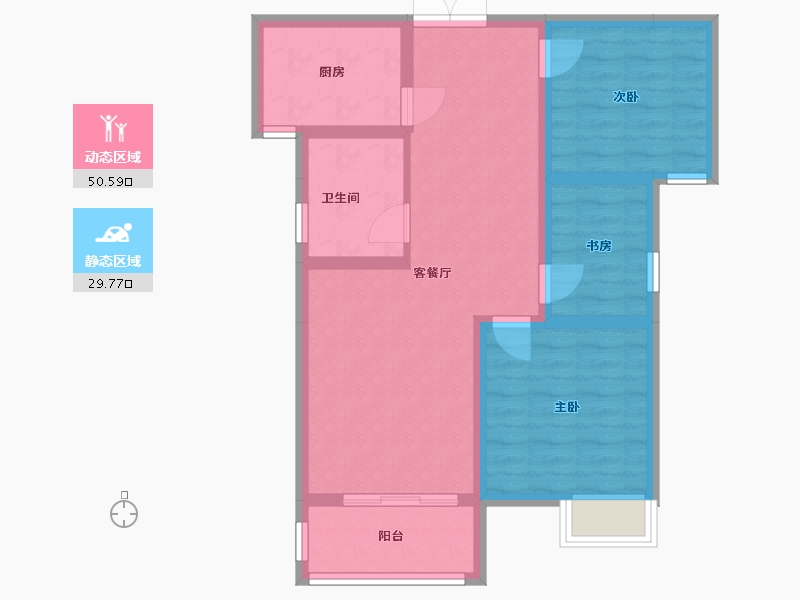 河南省-新乡市-东杨村社区-90.00-户型库-动静分区