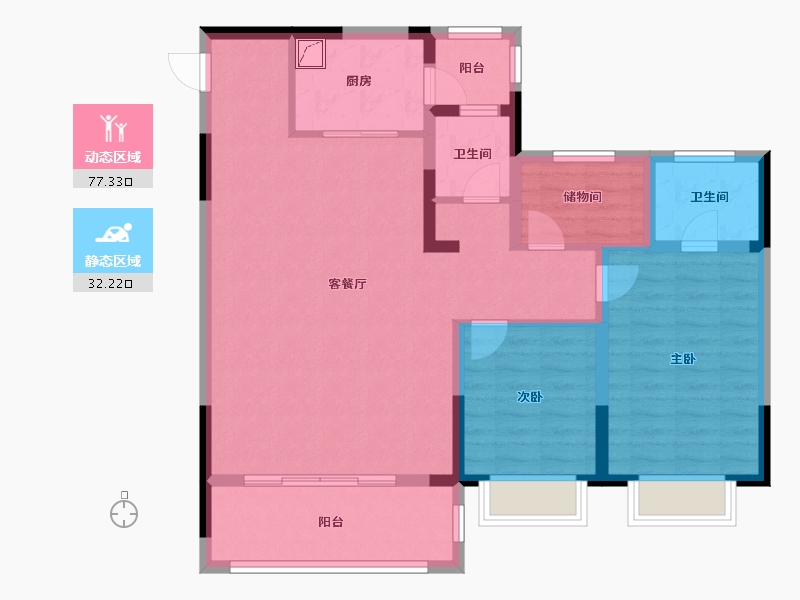 河南省-安阳市-安阳市建业壹号城邦-98.00-户型库-动静分区