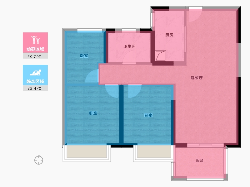 河南省-郑州市-华发峰景湾-71.14-户型库-动静分区