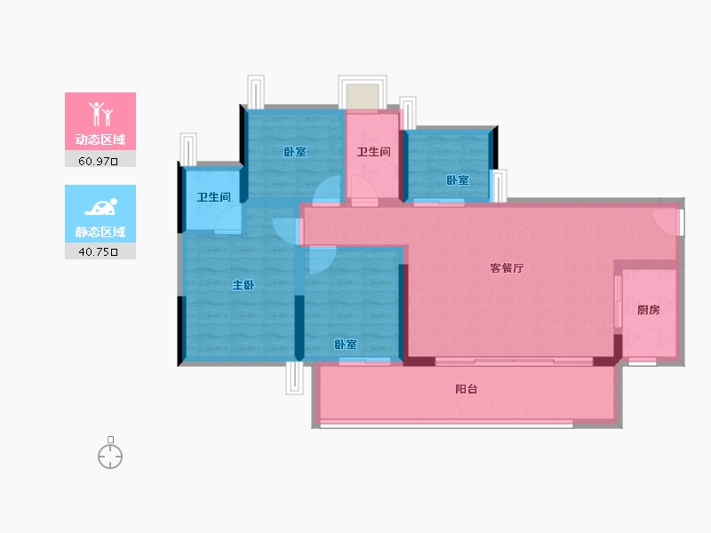 广东省-深圳市-牧云溪谷·和悦府-91.09-户型库-动静分区