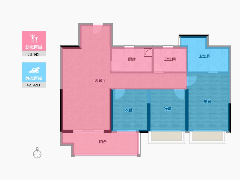 河南省-郑州市-华强国际公馆-92.01-户型库-动静分区