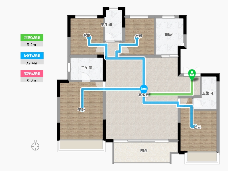 河南省-郑州市-建业·嵩岳府-128.00-户型库-动静线