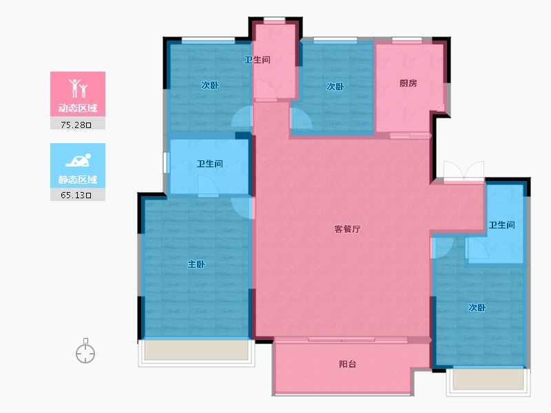 河南省-郑州市-建业·嵩岳府-128.00-户型库-动静分区