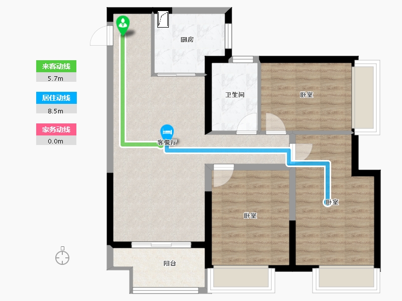 河南省-郑州市-龙湖锦艺城-82.28-户型库-动静线