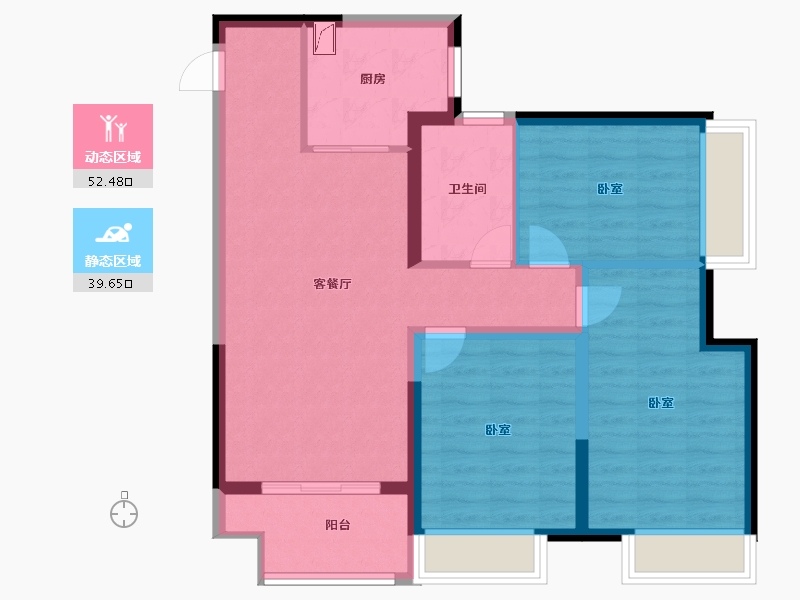 河南省-郑州市-龙湖锦艺城-82.28-户型库-动静分区