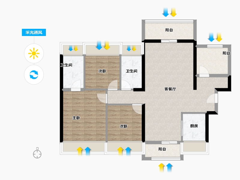 广东省-深圳市-慧湾中心-93.60-户型库-采光通风