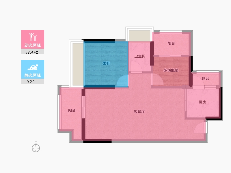 广东省-深圳市-牧云溪谷·和悦府-55.70-户型库-动静分区