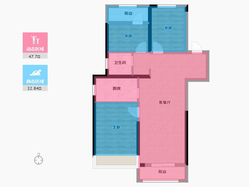 河南省-郑州市-绿都·青云叙-71.21-户型库-动静分区