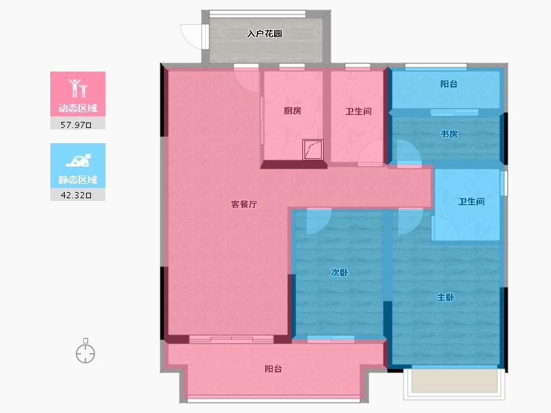 河南省-郑州市-华强国际公馆-93.60-户型库-动静分区