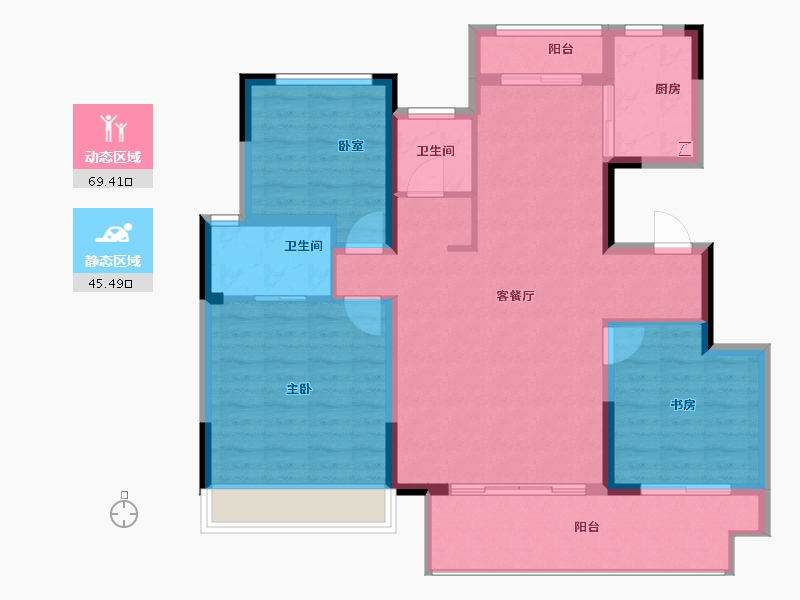 河南省-郑州市-建业·嵩岳府-104.00-户型库-动静分区