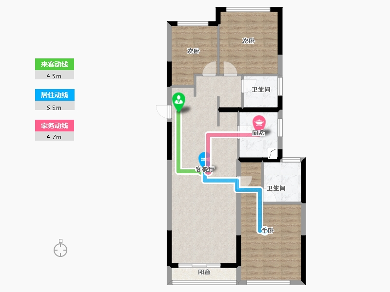 河南省-郑州市-富田城九鼎公馆-86.00-户型库-动静线