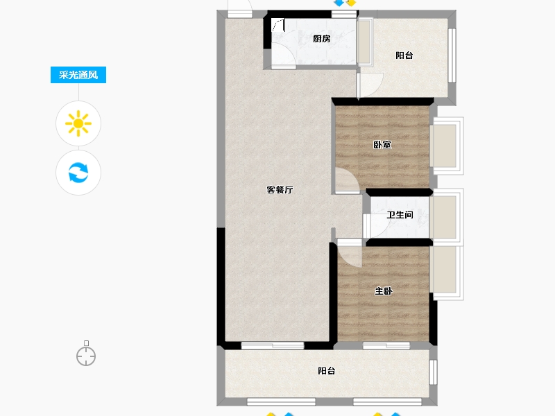 广东省-惠州市-智祥名苑-70.00-户型库-采光通风