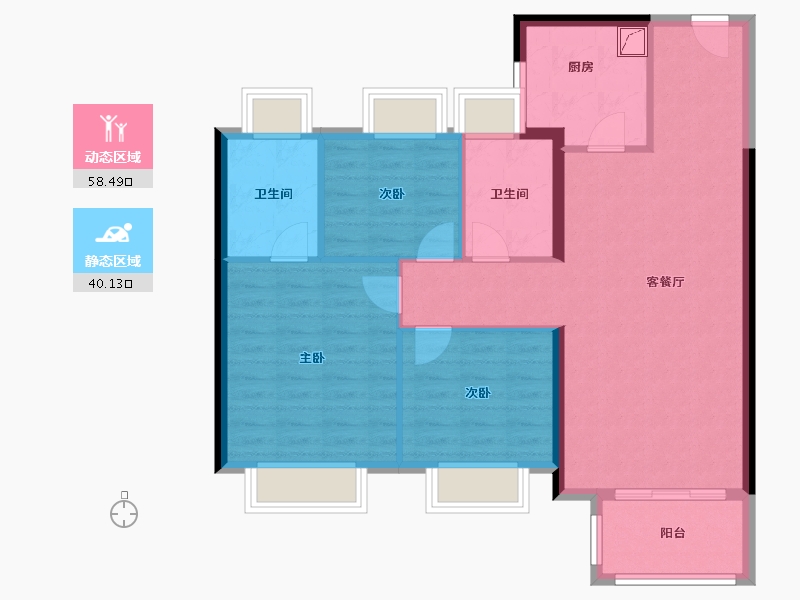 福建省-福州市-龙湖春江彼岸-89.00-户型库-动静分区