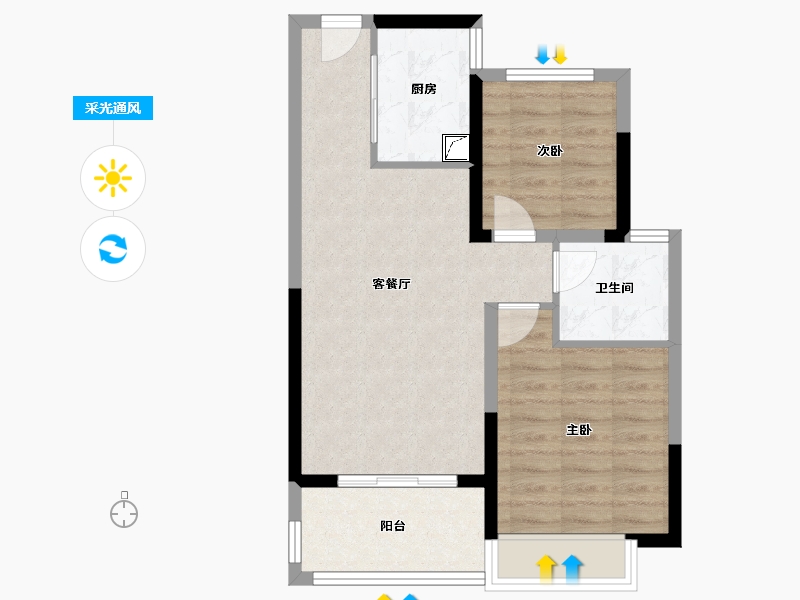 河南省-郑州市-绿都·青云叙-60.00-户型库-采光通风