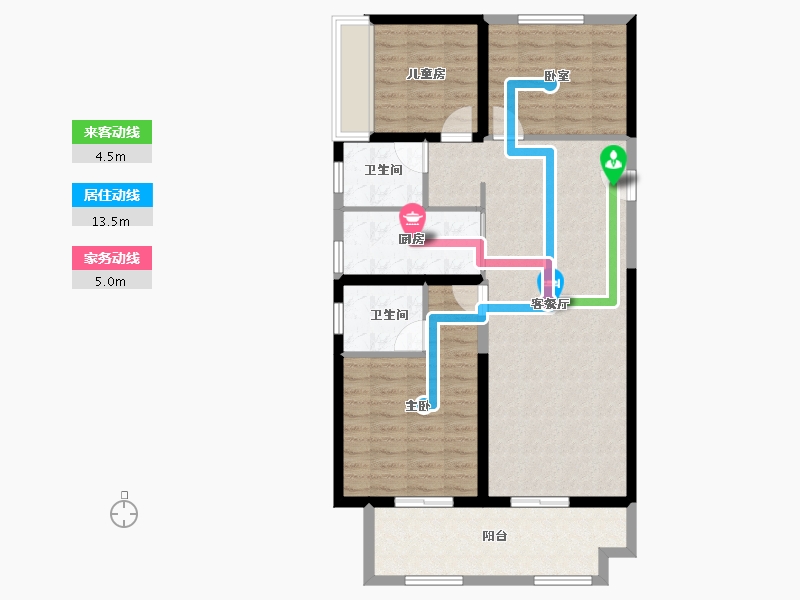 河南省-郑州市-招商美景美境-93.60-户型库-动静线