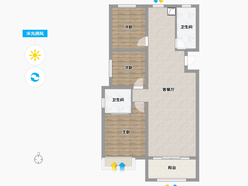 山东省-临沂市-掌舵东岸-102.00-户型库-采光通风