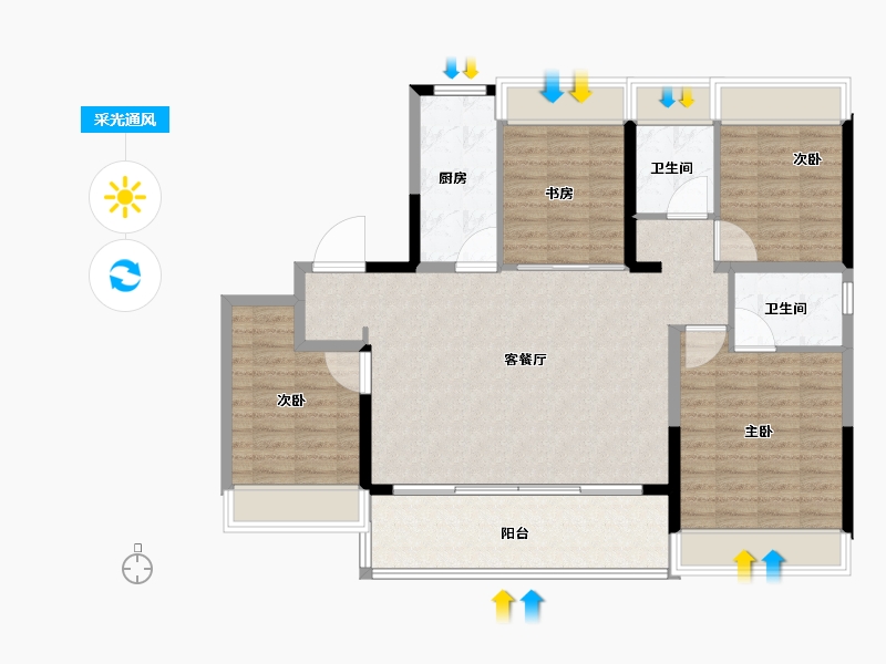 江苏省-苏州市-天境上辰​-112.01-户型库-采光通风