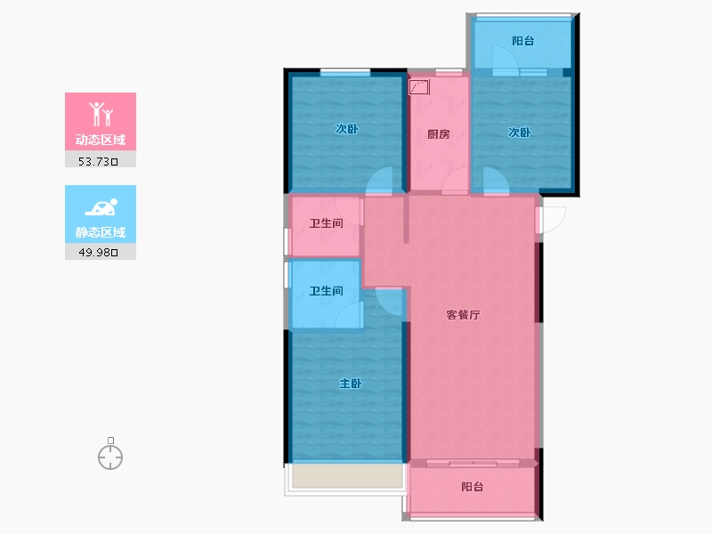 河南省-郑州市-汇泉博澳东悦城-92.80-户型库-动静分区