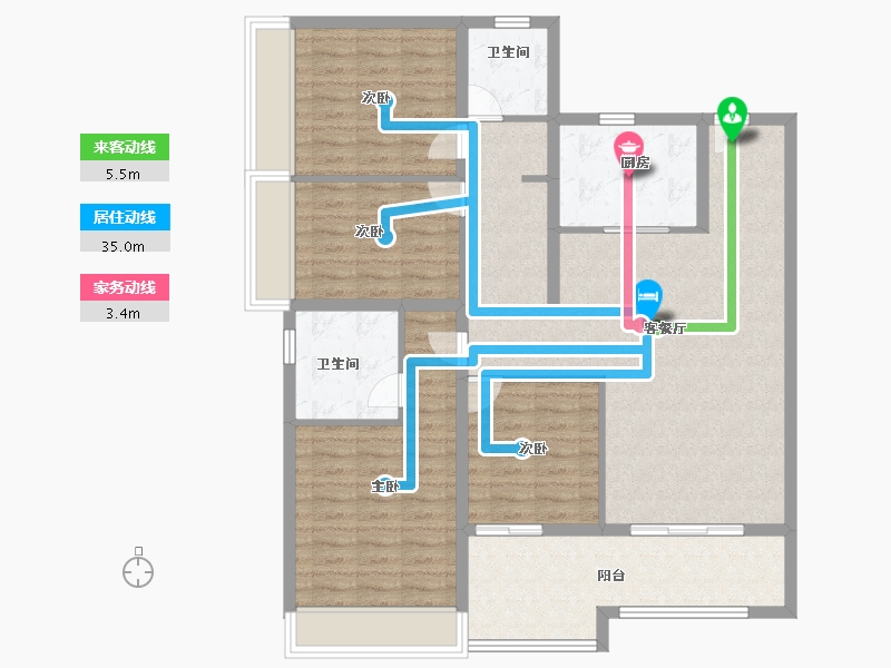 河南省-郑州市-康桥天樾九章-114.40-户型库-动静线