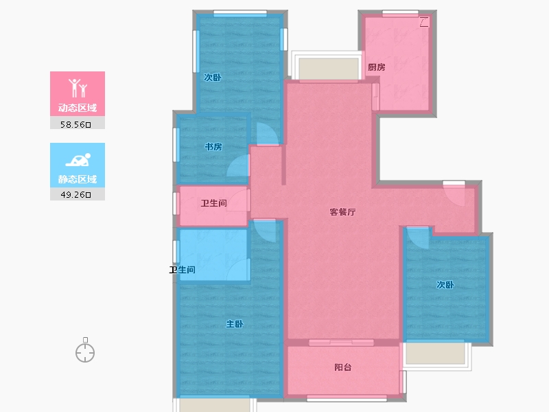 江苏省-苏州市-中海·寰湖时代-96.00-户型库-动静分区