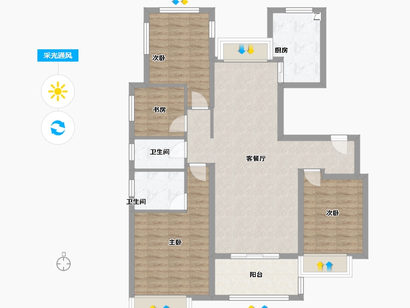 江苏省-苏州市-中海·寰湖时代-96.00-户型库-采光通风