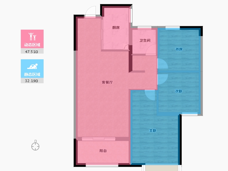 河南省-郑州市-绿都澜湾椿园-71.00-户型库-动静分区