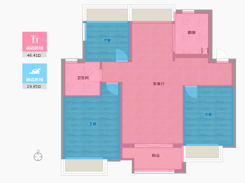 江苏省-苏州市-中海·寰湖时代-67.85-户型库-动静分区