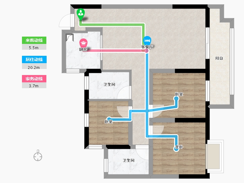 浙江省-金华市-中梁金地西江悦府-78.00-户型库-动静线