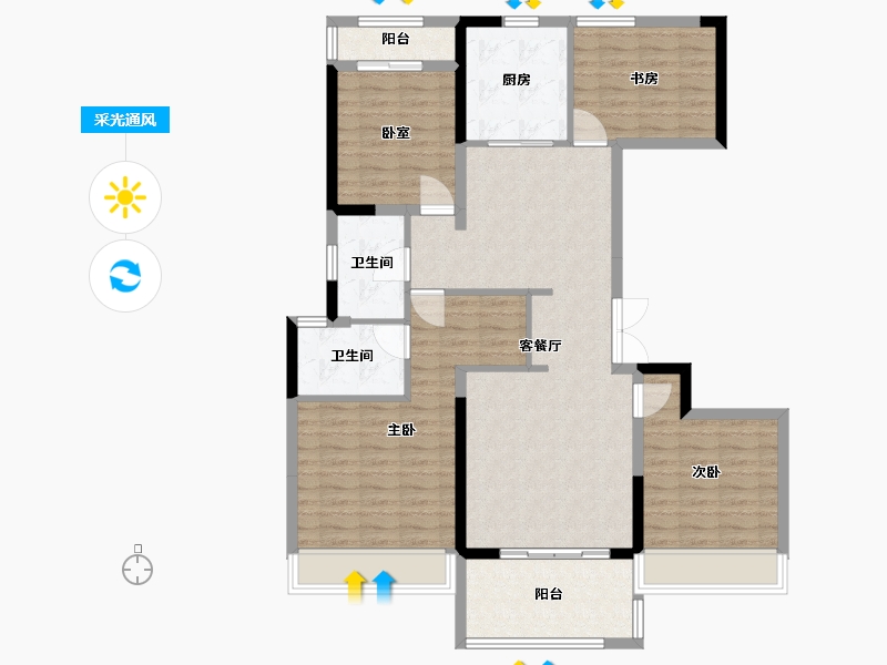 河南省-郑州市-广汇湾 -112.80-户型库-采光通风