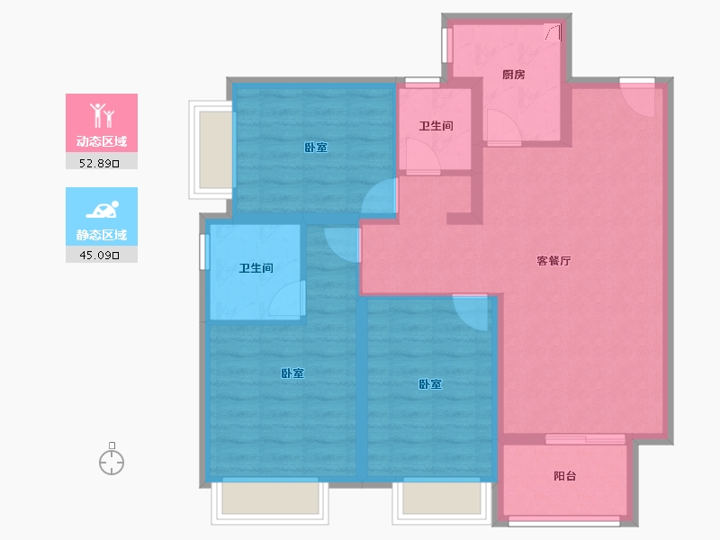 河南省-郑州市-兴港和昌云著-87.20-户型库-动静分区