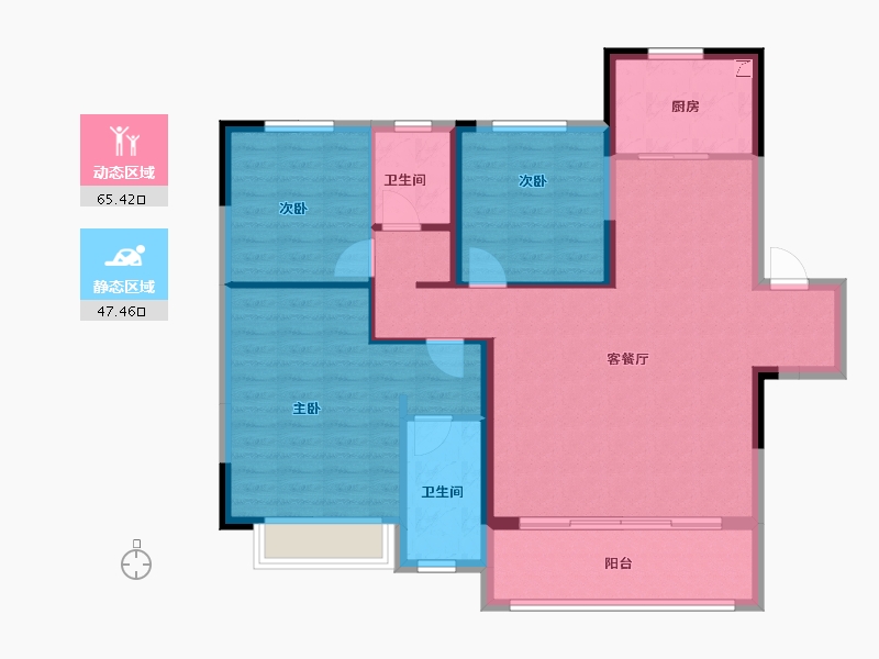 河南省-郑州市-兴港和昌云著-101.60-户型库-动静分区