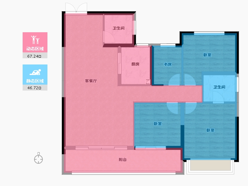 河南省-郑州市-中绘·集云筑-103.21-户型库-动静分区