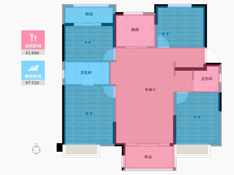 河南省-郑州市-万科山河道-117.60-户型库-动静分区