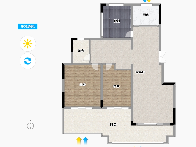 河南省-郑州市-绿地花语城-122.00-户型库-采光通风